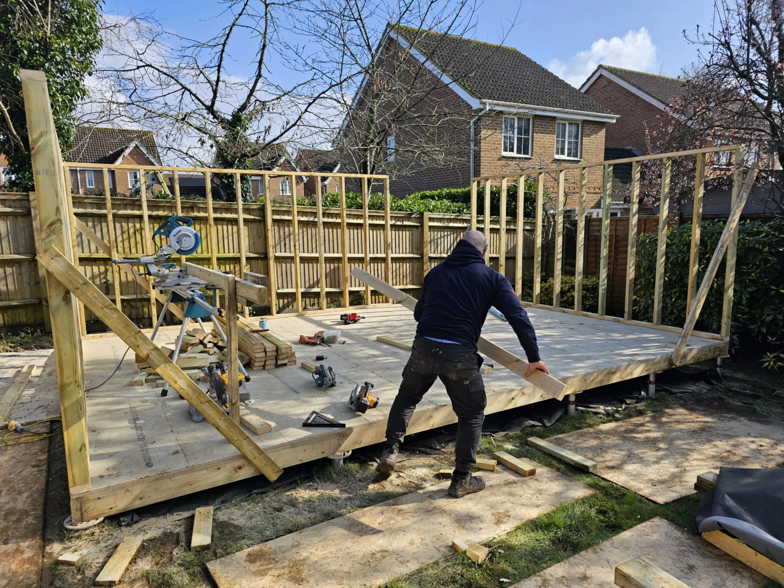 Rytis, ARC Sussex Carpentry carpenter working on a bespoke timber project