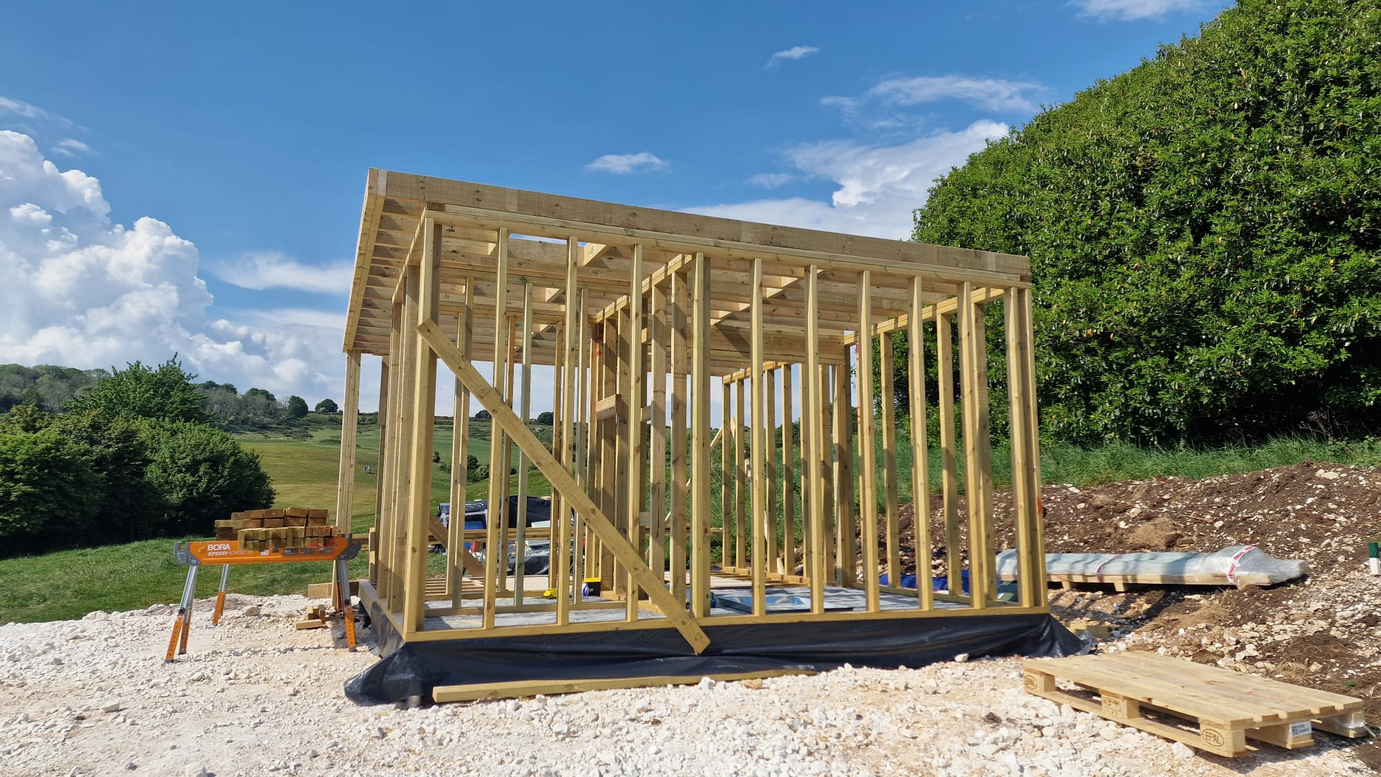 First fix timber frame construction by ARC Sussex Carpentry